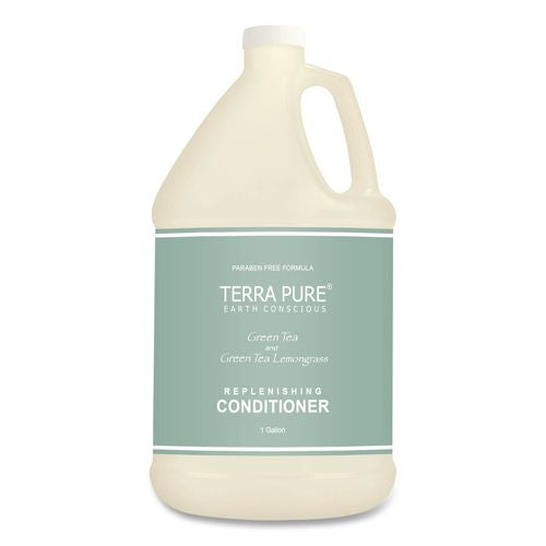 Image of Diversified Hospitality Solutions GAL02DBGC128 Terra Pure Conditioner Gallon, Green Tea Lemongrass Scent, 1 gal Bottle, 4/Carton