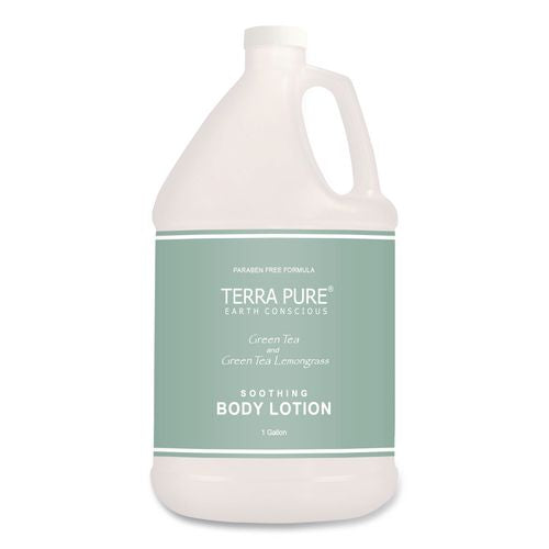 Image of Diversified Hospitality Solutions GAL03DBGL128 Terra Pure Lotion Gallon, 1 gal Bottle, Green Tea and Lemongrass Scent, 4/Carton