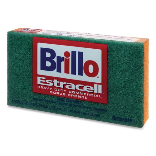 Image of Brillo® 21006 Commercial Heavy Duty Scrub Sponge, 3.5 x 6.12, 0.8" Thick, Orange/Green,12/Carton