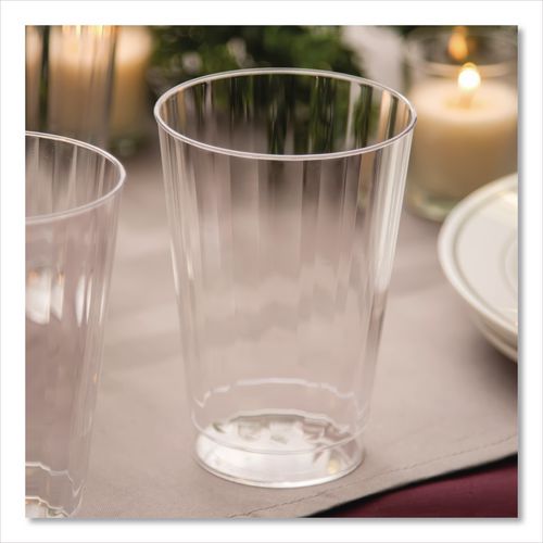 Image of WNA WNA CC12240 Classic Crystal Plastic Tumblers, 12 oz, Clear, Fluted, Tall, 20/Pack, 12 Packs/Carton