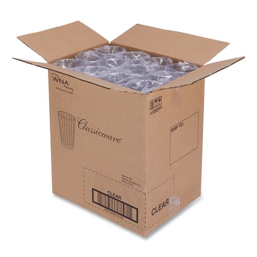 Image of WNA WNA CC12240 Classic Crystal Plastic Tumblers, 12 oz, Clear, Fluted, Tall, 20/Pack, 12 Packs/Carton