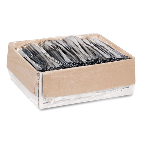 Image of WNA Heavyweight Plastic Knives, Reflections Design, Silver, 600/Carton
