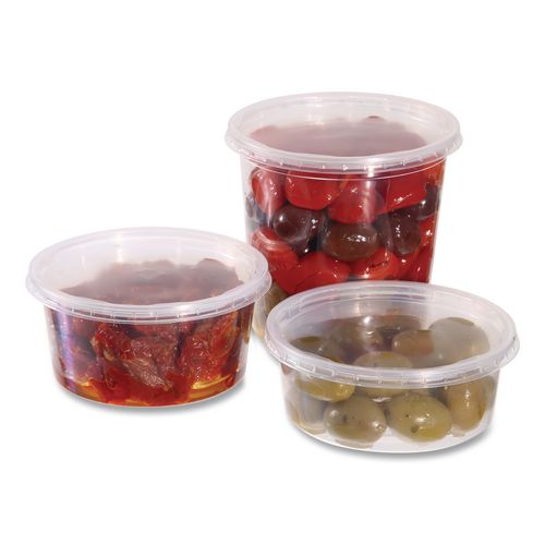Image of WNA WNA APCTR08 Deli Containers, 8 oz, Clear, Plastic, 50/Pack, 10 Pack/Carton