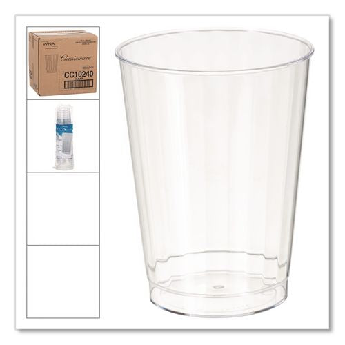 Image of WNA WNA CC10240 Classic Crystal Plastic Tumblers, 10 Oz, Clear, Fluted, Tall, 20/pack, 12 Packs/carton