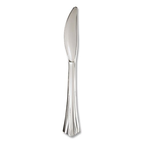 Image of WNA REF320KN Reflections Heavyweight Plastic Utensils, Knife, Silver, 40/Pack