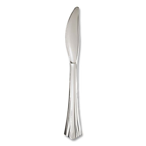 Image of WNA WNA REF320KN Reflections Heavyweight Plastic Utensils, Knife, Silver, 40/Pack, 8 Packs/Carton