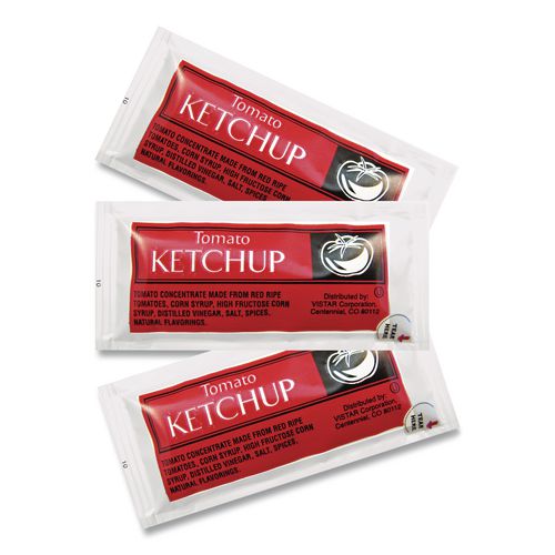 Image of Vistar Condiment Packets, Ketchup, 0.25 Oz Packet, 200/carton