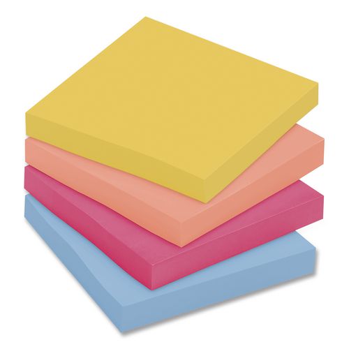 Image of Post-it® Notes Super Sticky 654-24SSJOY-CP Note Pads in Summer Joy Collection Colors, 3" x 3", Summer Joy Collection Colors, 70 Sheets/Pad, 24 Pads/Pack