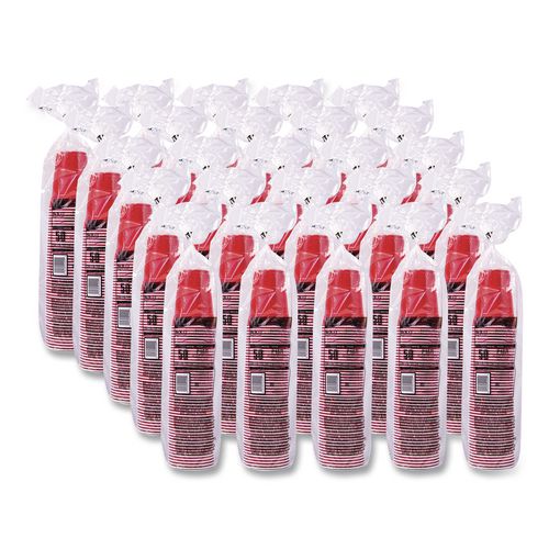 Image of Dart® Y1625-0001 SOLO Party Plastic Cold Drink Cups, 16 oz, Red, 24/Pack, 25 Packs/Carton