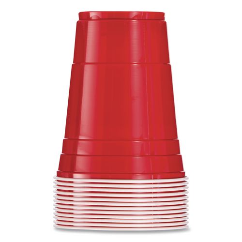 Image of Dart® Y1625-0001 SOLO Party Plastic Cold Drink Cups, 16 oz, Red, 24/Pack, 25 Packs/Carton