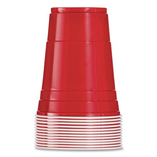 Image of Dart® P16R SOLO Party Plastic Cold Drink Cups, 16 oz, Red, 50/Pack