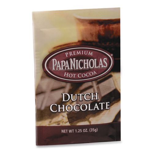 Image of PapaNicholas® Coffee 79224 Premium Hot Cocoa, Dutch Chocolate, 24/carton