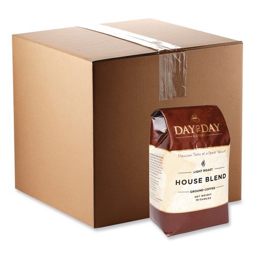 Image of Day to Day Coffee® PCO33750 100% Pure Coffee, House Blend, Ground, 28 Oz Bag, 3/pack