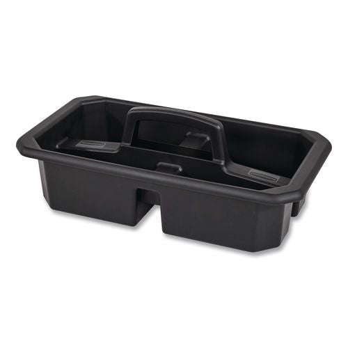 Image of Rubbermaid® Commercial 2202586 Cleaning Caddy, Compatible with Full Size and Compact Housekeeping Carts, Plastic, Black, 6/Carton