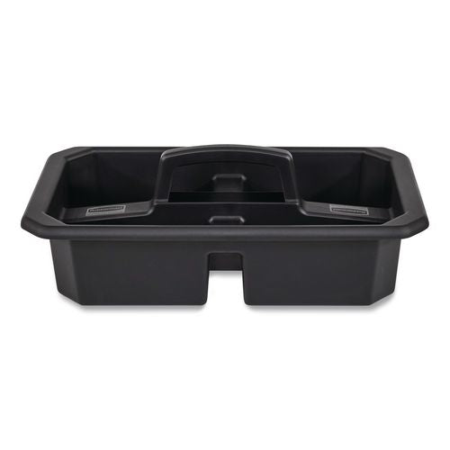 Image of Rubbermaid® Commercial 2202586 Cleaning Caddy, Compatible with Full Size and Compact Housekeeping Carts, Plastic, Black, 6/Carton
