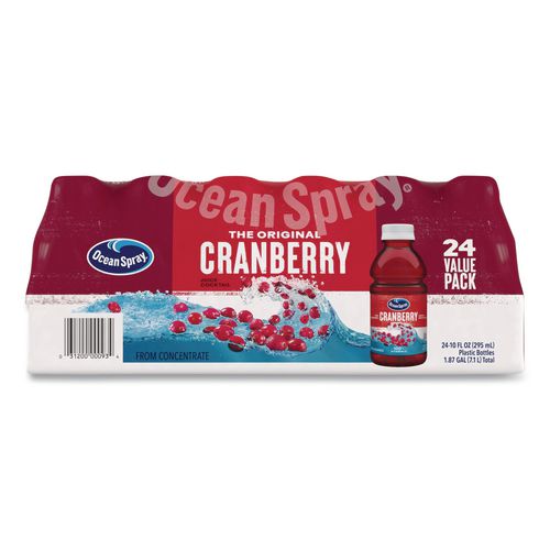 Image of Ocean SprayÂ® Cranberry Juice Cocktail, Cranberry, 10 oz Bottle, 24/Carton