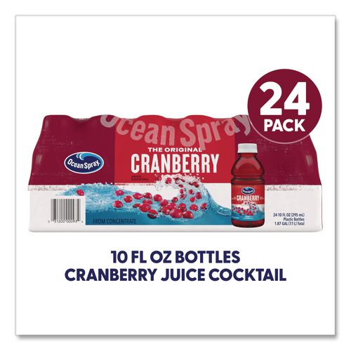 Image of Ocean SprayÂ® Cranberry Juice Cocktail, Cranberry, 10 oz Bottle, 24/Carton