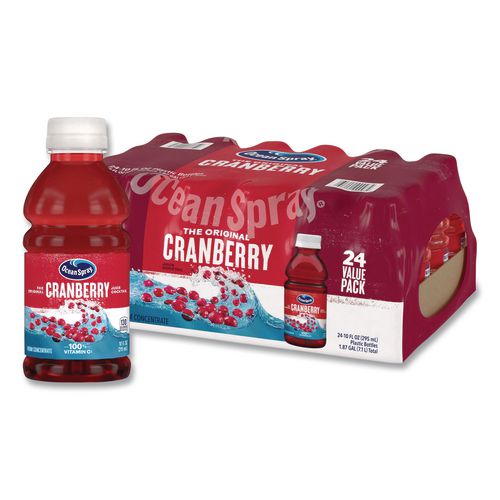 Image of Ocean SprayÂ® Cranberry Juice Cocktail, Cranberry, 10 oz Bottle, 24/Carton