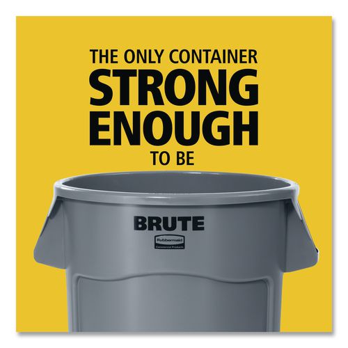 Image of Rubbermaid® Commercial FG261000WHT Vented Round Brute Container, 10 gal, Plastic, White