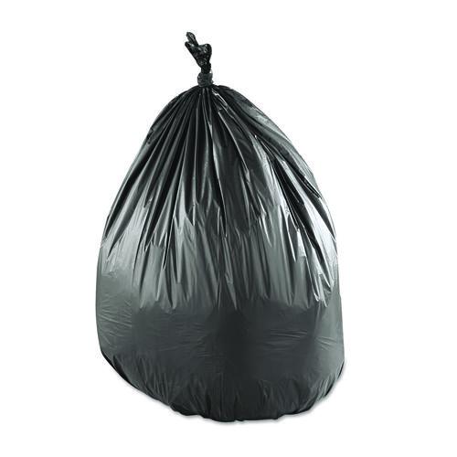 Image of Inteplast Group SL3339XPK-C Low-Density Commercial Can Liners, 33 gal, 0.9 mil, 33" x 39", Black, Interleaved Roll, 25 Bags/Roll, 6 Rolls/Carton