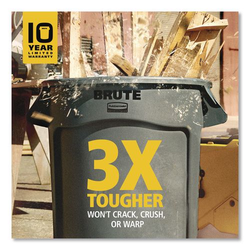 Image of Rubbermaid® Commercial FG263200RED Vented Round Brute Container, 32 gal, Plastic, Red