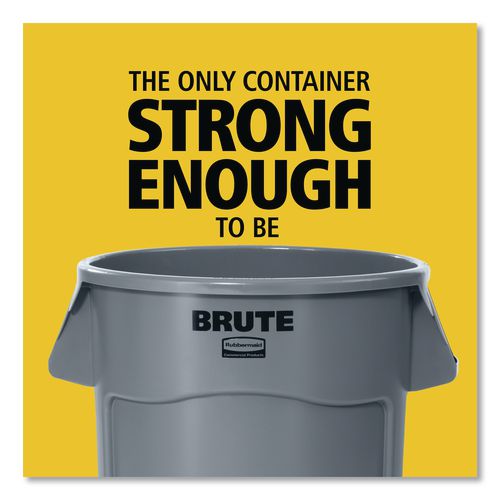 Image of Rubbermaid® Commercial FG263200YEL Vented Round Brute Container, 32 gal, Plastic, Yellow