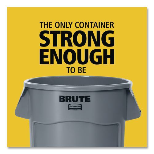 Image of Rubbermaid® Commercial FG264360YEL Vented Round Brute Container, 44 gal, Plastic, Yellow