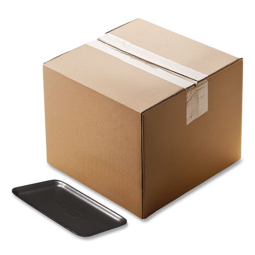 Image of Pactiv Evergreen Supermarket Tray, #2, 8.38 x 5.88 x 0.69, Black, Foam, 500/Carton