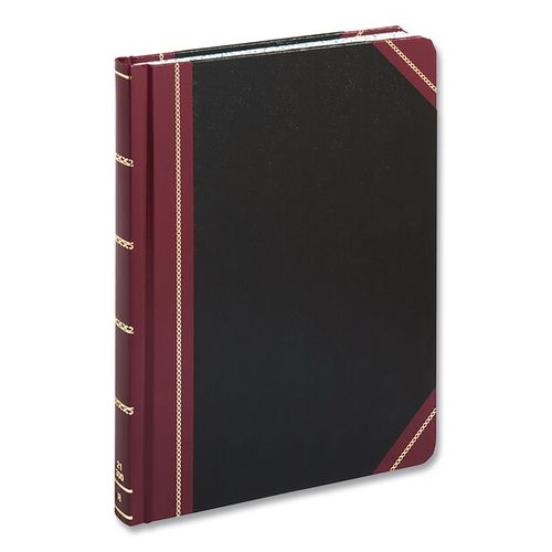 Image of Boorum & Pease® G21-150-R Log Book, List-Management Format with Medium/College Ruling, Black/Red Cover, (150) 10.13 x 7.78 Sheets
