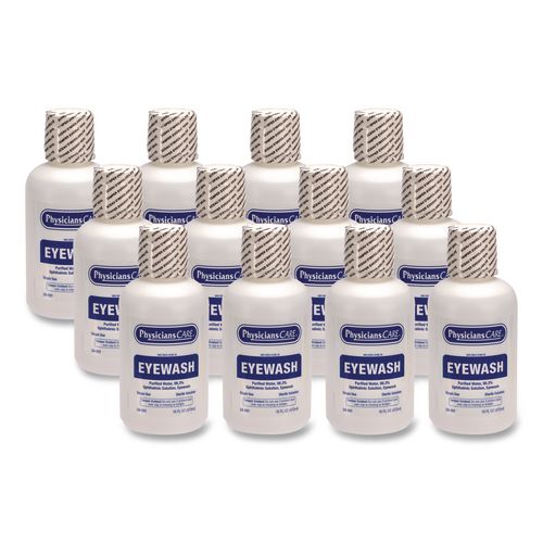 Image of PhysiciansCare® by First Aid Only® 90546 Eye Wash, 16 oz Bottle, 12/Carton