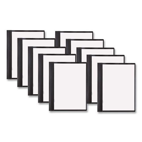 Image of ACCO Clear Front Vinyl Report Cover, Prong Fastner, 0.5" Capacity, 8.5 X 11, Clear/black, 10/pack