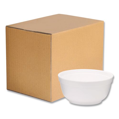 Image of WinCup® 221992 Foam Bowls, Squat Style, 12 oz, White, 1,000/Carton