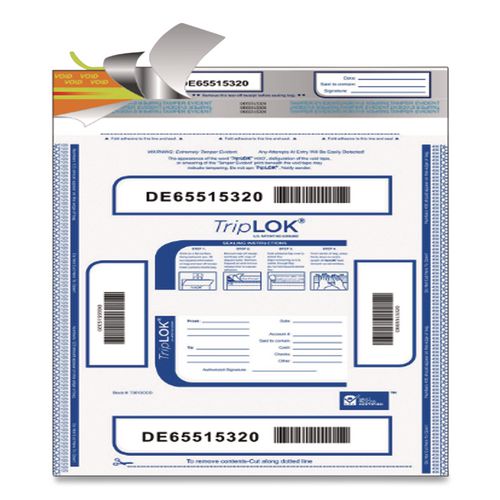 Image of TripLOK Deposit Bag, Plastic, 20" x 20", Clear, 250/Carton
