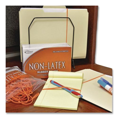 Image of Alliance® 37176 Non-Latex Rubber Bands, Size 117b, 0.04" Gauge, Orange, 1 Lb Box, 250/box