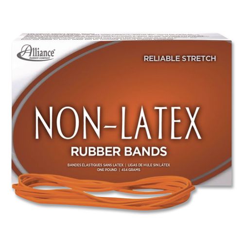 Image of Alliance® 37176 Non-Latex Rubber Bands, Size 117b, 0.04" Gauge, Orange, 1 Lb Box, 250/box