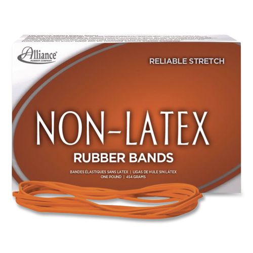Image of Alliance® 37336 Non-Latex Rubber Bands, Size 33, 0.04" Gauge, Orange, 1 Lb Box, 720/box