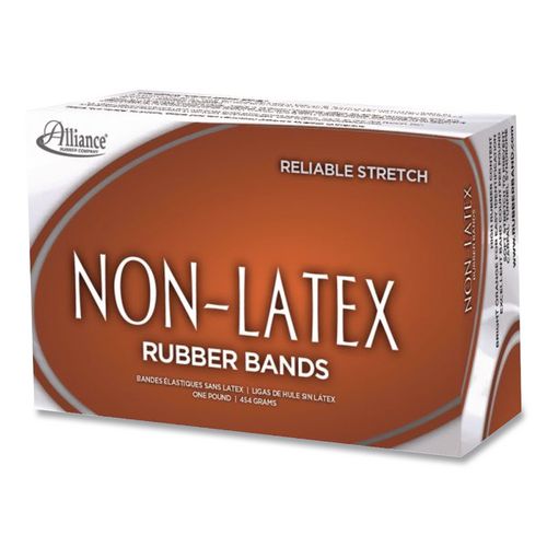 Image of Alliance® 37646 Non-Latex Rubber Bands, Size 64, 0.04" Gauge, Orange, 1 Lb Box, 380/box