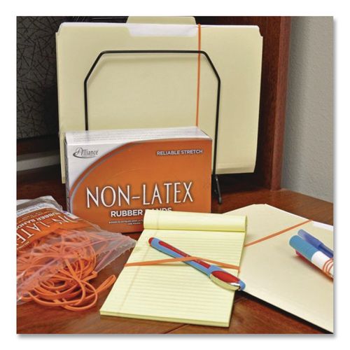 Image of Alliance® 37646 Non-Latex Rubber Bands, Size 64, 0.04" Gauge, Orange, 1 Lb Box, 380/box