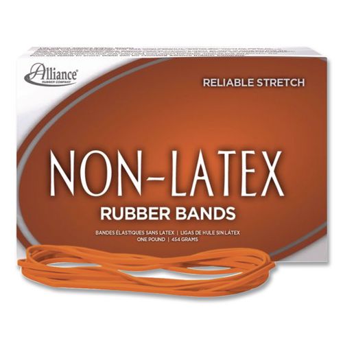 Image of Alliance® 37646 Non-Latex Rubber Bands, Size 64, 0.04" Gauge, Orange, 1 Lb Box, 380/box