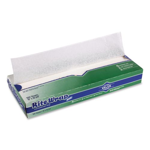 Image of Dixie® RW156 Dry Wax Light Weight Deli Paper, 15.12 x 10.75, 500/Pack, 12 Packs/Carton