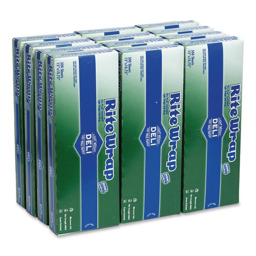 Image of Dixie® RW156 Dry Wax Light Weight Deli Paper, 15.12 x 10.75, 500/Pack, 12 Packs/Carton