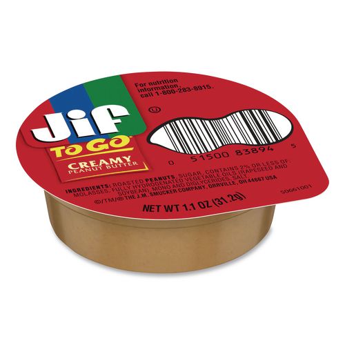 Image of Jif® SMU65642 Creamy Peanut Butter Cups, 1.1 oz Cup, 8/Box