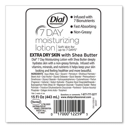 Image of Dial® Professional 17000122601 7-Day Moisturizing Lotion for Versa Dispenser, 15 oz Refill Pouch, 6/Carton