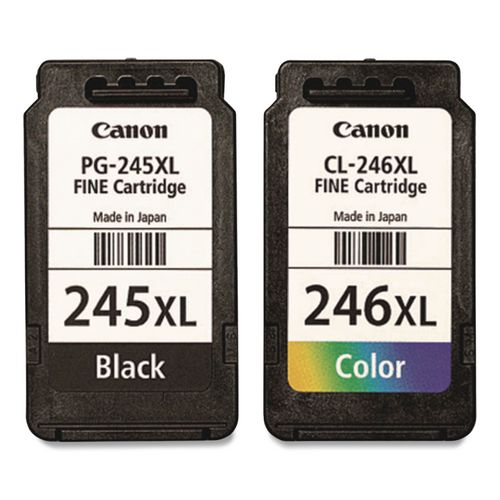 Image of Canon® 8278B005 8278b005 (pg-245xl/cl-246xl) Ink/paper Combo, 180/300 Page-Yield, Black/tri-Color