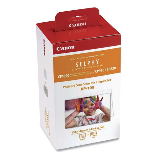 Image of Canon® 8568B001 8568b001 (rp-108) Ink/paper Combo, 50 Page-Yield, Tri-Color