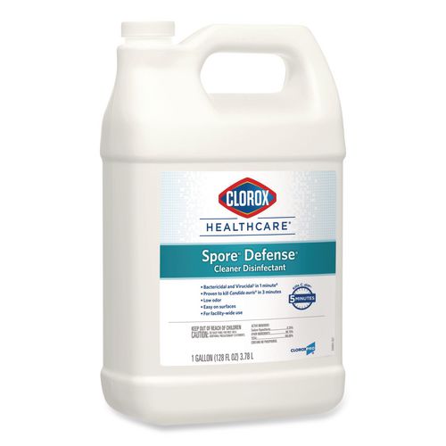 Image of Clorox Healthcare® CLO32122 Spore Defense Cleaner Disinfectant, Closed System, 1 gal Refill Bottle, 4/Carton