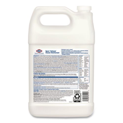 Image of Clorox Healthcare® CLO32122 Spore Defense Cleaner Disinfectant, Closed System, 1 gal Refill Bottle, 4/Carton