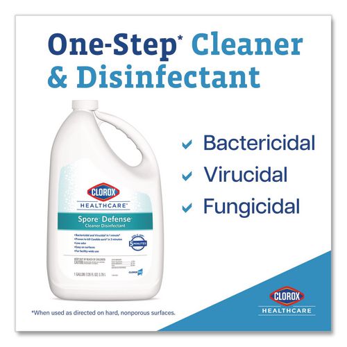 Image of Clorox Healthcare® CLO32122 Spore Defense Cleaner Disinfectant, Closed System, 1 gal Refill Bottle, 4/Carton