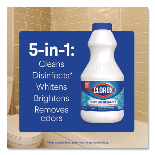 Image of Clorox® CLO32251 Concentrated Regular Disinfecting Bleach, 24 oz Bottle, 12/Carton