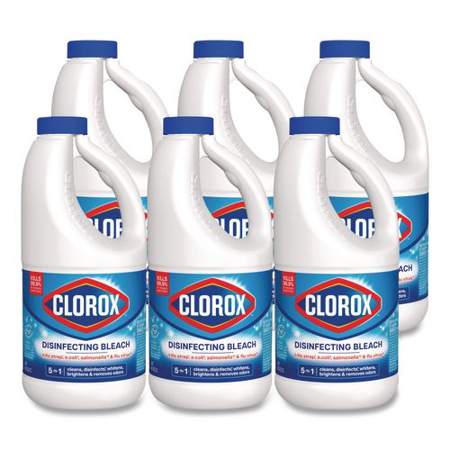 Image of Clorox® CLO32260 Concentrated Regular Disinfecting Bleach, 43 oz Bottle, 6/Carton